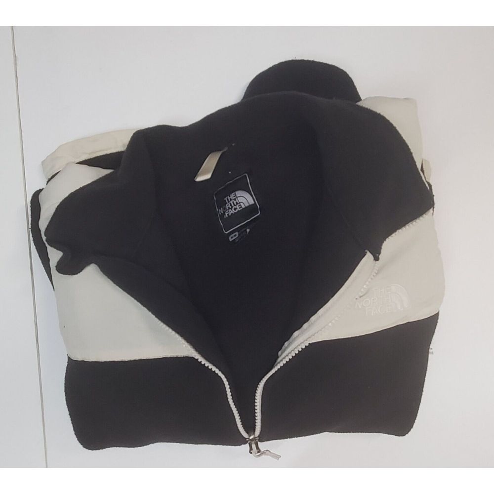 The North Face Women's Fleece Two Tone Jacket Black & Cream Size Medium Full Zip - Picture 5 of 6